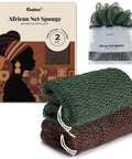 African Net Sponge Exfoliating Bath Loofah For Deep Cleansing Body Scrubber 45 Inch Set with Packaging