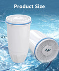 Pack Of 4 Water Filter Replacements For Zero Pitcher And Dispenser Easy Fit, showing filter dimensions of 6.7 and 2.6 inches.