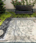 Heavy Duty 304 Stainless Steel Trench Drainage System Kit for courtyards, installed in a garden pathway, French drain style.