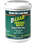 Container of Lead Paint Dust Cleanup Wipes 48 Count For Quick No Mess Surface Cleanup On Wipeable Surfaces Nine By Twelve Inches Wipes