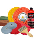Aluminum Polishing Kit With Dual Buffing Wheels Polishing Compounds Right Angle Grinder Safety Flange Pro Red Hand Polish And Microfiber Pads For A Crazy Slick Showroom Worth Shine