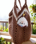 Seventy Eight Piece Small Swivel Snap Lobster Claw Clasps In Assorted Bold Shades attached to a crochet bag with plush pet toy.