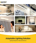 Rechargeable Motion Sensor Light Bar With 2000mAh Battery Dimmable Wireless Under Cabinet Lighting Digital Battery Display in various settings