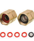 Heavy Duty Brass Garden Hose Adapter Female To Female Three Quarter Inch Dual Swivel Connectors Pressure Washer To Hose Fittings Two Pack With Extra Washers And Filter Leak Proof Quick Fit