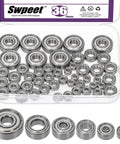 Ultimate Six Sizes Ball Bearings Kit With 36 Pieces 693ZZ 623ZZ 624ZZ 685ZZ 687ZZ 627ZZ in clear case