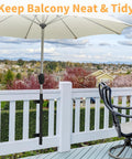 Heavy Duty Patio Umbrella Holder For Deck Railings Stainless Steel Windproof Base And Mount Brackets Attachable