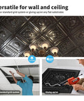 Copper 2x2 Drop Ceiling Tiles, Glue Up PVC Panels, installation demonstration for T bar grid and glue up on wall