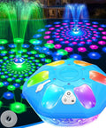 9000mAh Rechargeable Floating Pool Fountain With Light Show No Solar Needed Anchor Included Large LED Water Pump in action