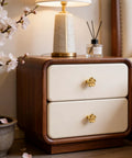 Premium Solid Brass Gold Cabinet Knobs With Cherry Blossom Flower Design on dresser drawer in cozy bedroom setting