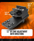 Reaper Rail Upper Assembly Picatinny Mount with 11 degree cant adjustment feature, shown up close.