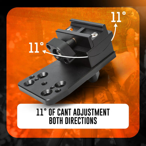 Reaper Rail Upper Assembly Picatinny Mount with 11 degree cant adjustment feature, shown up close.