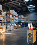 Straight Up Powerhouse Dual Hose Portable Air Conditioner And Commercial Grade Heater in a warehouse with pallets.