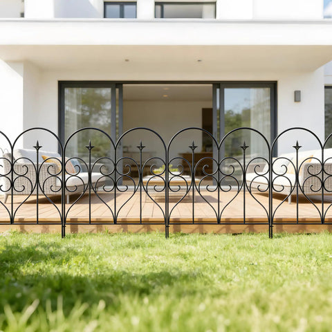 Heavy Duty Metal Fence Panels Set 32 Inch High By 10 Feet Long Five Panels No Digging Outdoor Dog Fence And Animal Barrier