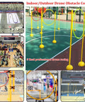 Pro Grade Drone Racing Obstacle Course Kit with multi stage gates on outdoor track, showcasing 60cm and 70cm ring setup