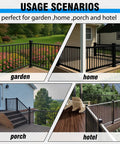 Usage scenarios for Slick Aluminum Railing Kit For Indoor Outdoor Deck And Stair Guard Rail With Pre Drilled Template For No Brainer Diy Install On Wood Or Concrete Without Posts At 36 Inches, including garden, home, porch, and hotel.