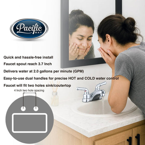 Sleek Chrome Bathroom Sink Faucet Two Pack Features Rustproof Abs Body And Smooth Diverter Valve For Fast Kitchen Laundry Upgrade Brings Slick Finish Straight To Your Space Without Killing Your Wallet Daily