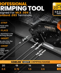2-In-1 Connector Crimping Tool Kit For Molex Standard 0.093 And MLX 0.084 Connectors, 20-14 AWG Terminals front view