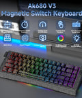 60 Percent Wired Mechanical Gaming Keyboard With Magnetic Switches 8000Hz Polling Rate 0.08Ms Latency RGB illuminated keys and features.