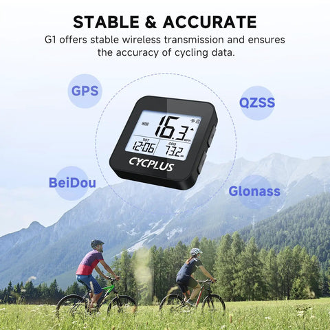 GPS Bike Computer For Riders Wireless Cycling Computer With Auto Backlight Waterproof Speedometer And Odometer Long Battery Life Plus Easy Ride Stats And Detailed Data Analysis New Upgraded Model display with data overlay.