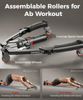Flybird Twister Arm Trainer With Ab Roller Wheel, assembled with detachable wheels and exercise band hook for ab workouts.