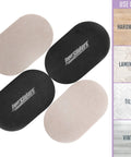 Three And One Half Inch By Six Inch Oval Felt Furniture Sliders Set Of Four For Hard Surfaces Anti Slip Moving Pads Beige and Black