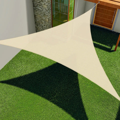 Beige Triangle Sun Shade Sail 6x6x6 Heavy Duty Canopy UV Block Air Permeable HDPE Shade Cloth for outdoor patio garden use