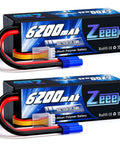 4S 6200mAh LiPo Battery 14.8V 80C High Discharge With Durable Hard Case EC5 Connector For RC Cars Trucks Tanks Buggy Truggy Racing Hobby Dual Pack Long Lasting Power For Intense RC Sessions