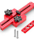 Premium Thin Rip Jig Guide For Table Saw Band Saw And Router Table, red with adjustable rail for precise cuts.