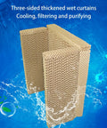 Three-sided thickened wet curtains for Beat The Heat Portable Swamp Cooler With Deep Water Tank delivering cooling and filtering.