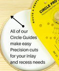 Rock Solid Router Circle Cutting Jig And Dead On Precision Router Guide for Flawless Rings with machined acrylic detail showing precision size marks.