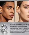 316L Stainless Steel Screw In Ear Tunnels With AAA Plus Cubic Zirconia Gems Sparkling Gauges That Look Dope For Everyday Wear Or Special Occasions Hypoallergenic Piercing Jewelry That Stays Comfortable And Secure, front view on model