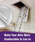 Heavy Duty Attic Stairs Insulation Cover With Aluminum Foil Heat Barrier For Ceiling Access Door, showing cut to fit design.