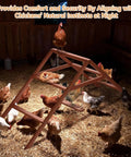 Wooden Chicken Perch And Roosting Bars For 10 To 12 Chickens, 3 Layer Fir Design With Swing in dimly lit coop