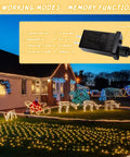 24V Low Voltage LED Transformer With 3.6W Output IP44 Waterproof LED Driver No Fuss US Plug Class 2 Power Supply 8 Modes With Memory with Christmas lighting display and house exterior.