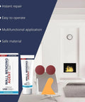 All In One Wall Repair Kit With Spackle And Scraper For Quick Drying And Easy Hole Filling In Drywall Patch Cracks Fast DIY Home Fix While Sanding After Drying For A Smooth Finish No Mess 100g, shown with packaging and spackle tube in modern living room setting