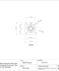 Drop Dead Reliable 2 Inch Flange Mount Ball Bearing Unit With Heavy Cast Iron Housing front view with dimensions.
