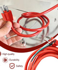 14 Feet 14 Gauge Heavy Duty Power Cord Replacement For Ridgid Pipe Threaders with red SJOW plug design.