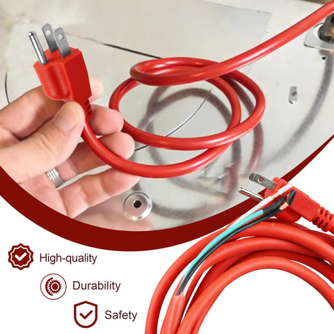 14 Feet 14 Gauge Heavy Duty Power Cord Replacement For Ridgid Pipe Threaders with red SJOW plug design.