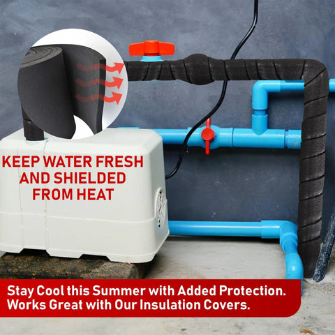 Heavy Duty Foam Pipe Insulation Wrap 2 Inch By 14 Ft Outdoor Water Line Freeze Protection wrapping blue pipes
