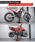 Beefy Dirt Bike Stand And Motorcycle Lift Jack With 1000 Lb Capacity For Dirt Bikes ATVs 12 To Thirteen Point Eight Inch Height