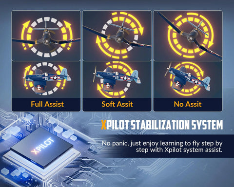 Xpilot stabilization system with assist modes for Brushless 4CH RC Plane F4U Corsair Stunt Model 500mm Wingspan With Gyro Stabilization RTF