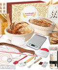 Complete Sourdough Baking Kit With Scale And Banneton Proving Baskets Sourdough Starter Jar Bread Slicer Linen Covers Gift Set