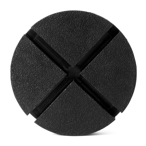 5.5 Inch Large Rubber Jack Pad Pucks Slotted For Hydraulic Floor Jacks Beveled Anti Slip Design With Cross Slots