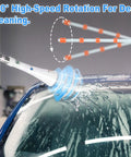 Car Cleaning Gun High Pressure Air Blower For Interior Detailing, showing high-speed rotation on car windshield