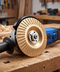 Duper Smooth 6pc Angle Grinder Wood Carving Discs With Vibration Reduction High Elastic Cushion For Easy Shaping Polishing And Grinding Long Sessions on a workbench
