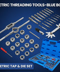 80 Piece Tap And Die Set SAE And Metric For Internal And External Threads, Pro Grade Threading Tool Kit with taps, dies, and case