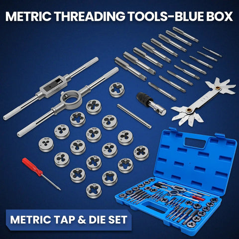 80 Piece Tap And Die Set SAE And Metric For Internal And External Threads, Pro Grade Threading Tool Kit with taps, dies, and case