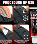 All Tire Types Repair Glue Kit With Tough As Nails Waterproof Flexible Rubber Cement For Cars Motorcycles Bikes And More Seamless Bonding 20ml Two Nail Sizes Pro usage instructions