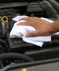 Bulk T Shirt Rags 5 Lb Box White Cotton Wiping Cloths For Paint, Stain, Grease Cleanup In Shop And Auto Use, hand cleaning engine
