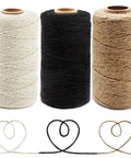 Cotton Twine Pack Of 3 Natural Jute Packing And Wrapping Twines In Black And White 984 Feet Total 2mm Thick 10 Ply Ideal For Bakers Butchers Arts And Crafts Gardening DIY in rolls